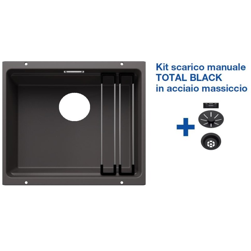 Blanco ETAGON 500-U Grigio Roccia + Set Total Black 2522228 Blanco ETAGON 500-U Grigio Roccia + Set Total Black 2522228