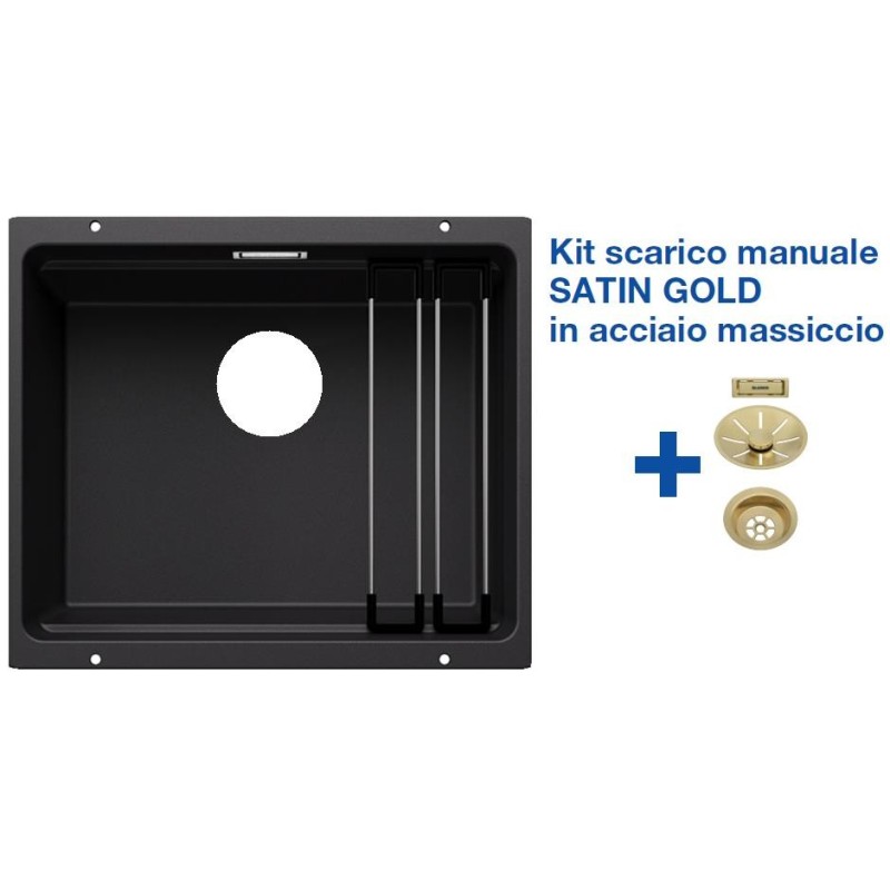 Blanco ETAGON 500-U Nero + Set Satin Gold - 3525887 Blanco ETAGON 500-U Nero + Set Satin Gold - 3525887