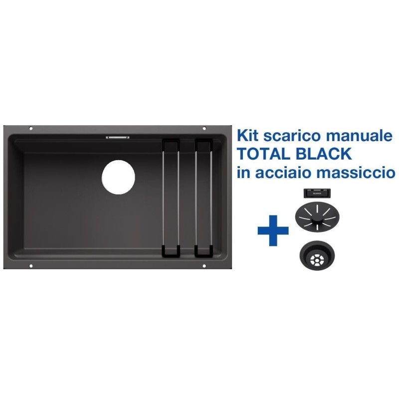 Blanco ETAGON 700-U Grigio Roccia + Set Total Black - 2525168 Blanco ETAGON 700-U Grigio Roccia + Set Total Black - 2525168