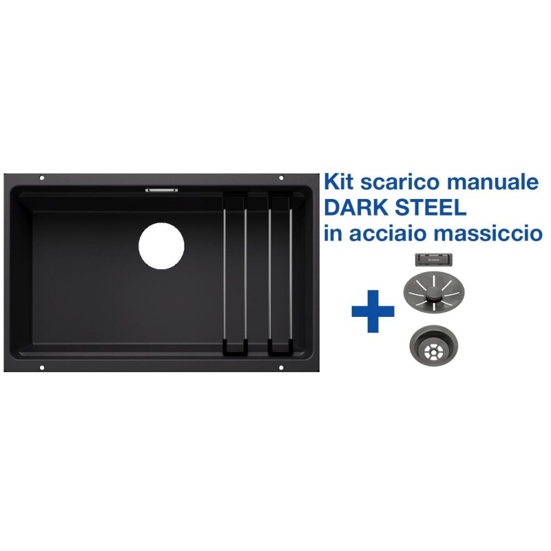 Blanco ETAGON 700-U Nero + Set Dark Steel - 4525891 Blanco ETAGON 700-U Nero + Set Dark Steel - 4525891