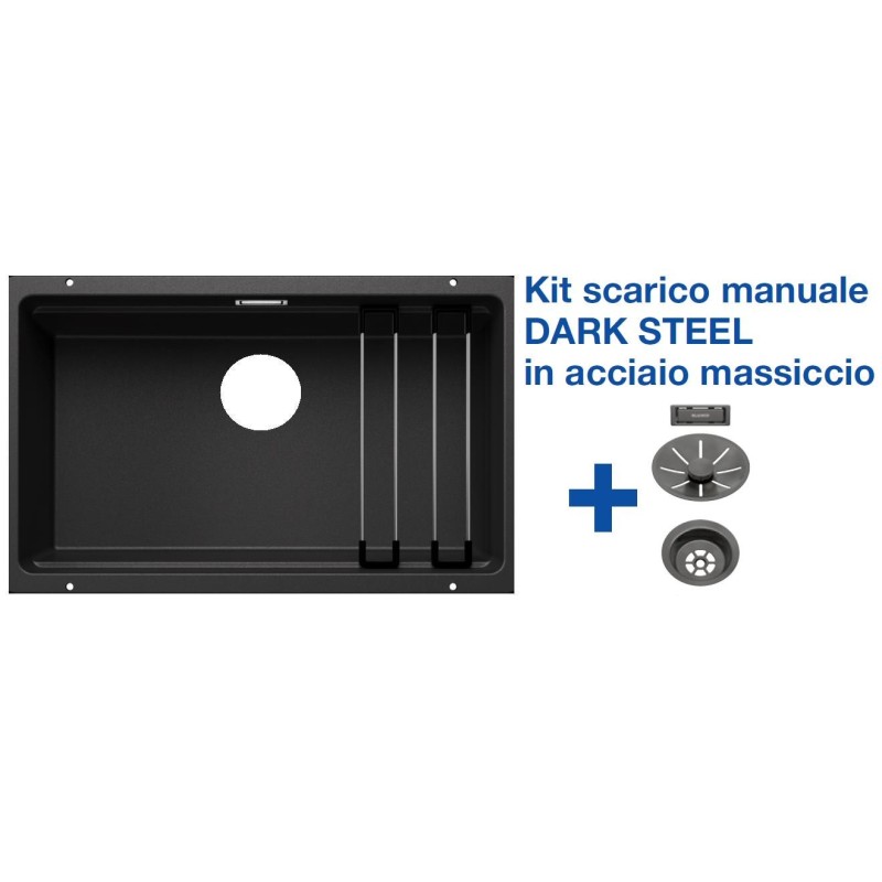 Blanco ETAGON 700-U Antracite + Set Dark Steel - 4525167 Blanco ETAGON 700-U Antracite + Set Dark Steel - 4525167