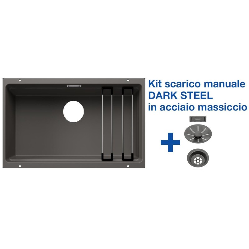 Blanco ETAGON 700-U Grigio Vulcano + Set Dark Steel 4527261 Blanco ETAGON 700-U Grigio Vulcano + Set Dark Steel 4527261