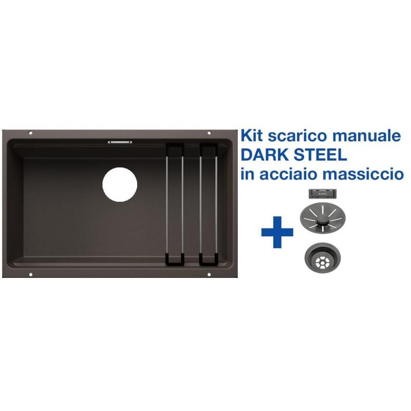 Blanco ETAGON 700-U Caffè + Set Dark Steel 4525176 Blanco ETAGON 700-U Caffè + Set Dark Steel 4525176