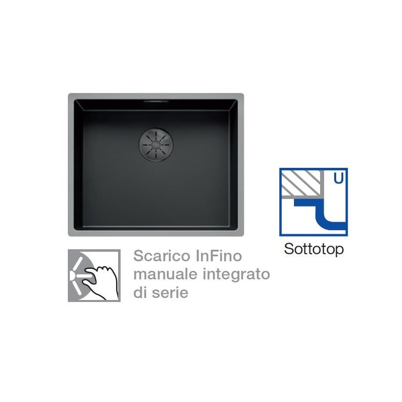 Blanco CLARON 500-U Dark Steel con Set Dark Steel 1527834 Blanco CLARON 500-U Dark Steel con Set Dark Steel 1527834