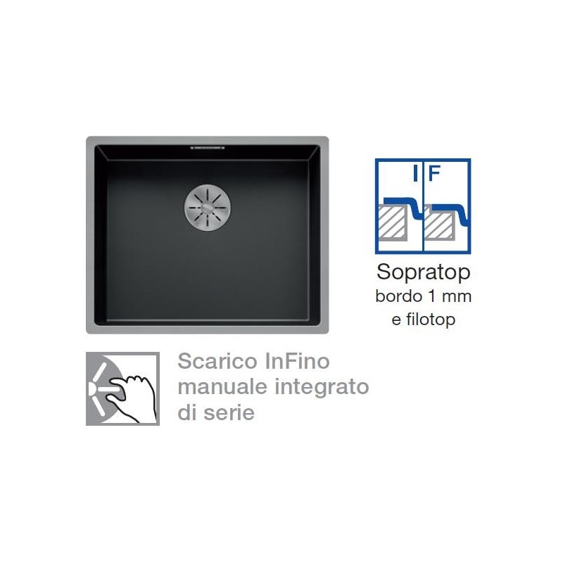 Blanco CLARON 500-IF Dark Steel con Set Stainless Steel 1527836 Blanco CLARON 500-IF Dark Steel con Set Stainless Steel 1527836