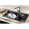 Blanco PLEON 9 Vasca Grande sinistra  Grigio Vulcano 1527639 con Set Stainless Steel